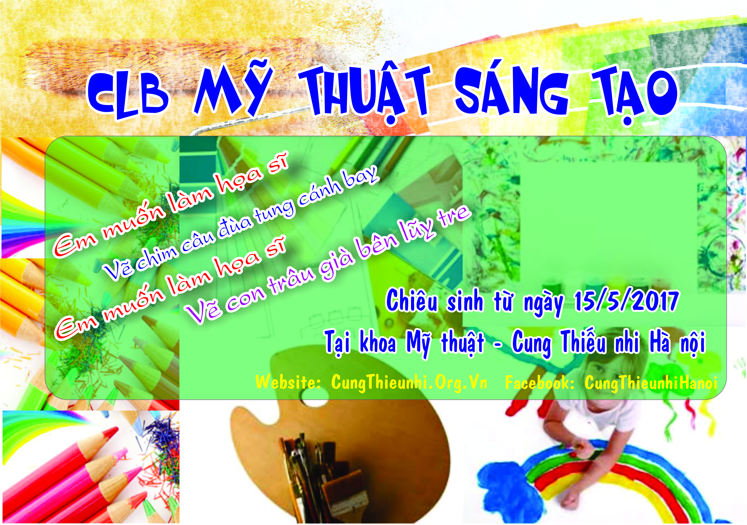 Khoa Mỹ thuật chiêu sinh kì hè 2017