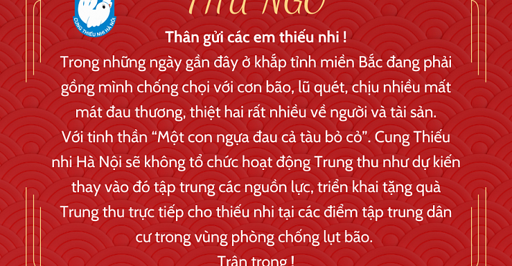 Cung Thiếu nhi Hà Nội xin thông báo